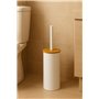 Home Gadgets Brosse WC avec couvercle en bois blanc 37 cm
