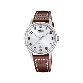 Montre Lotus pour Homme 18954/1 Classic Steel Boîtier en Acier Inoxydable Gris Bracelet en Cuir Marron Montre Lotus pour Homme 18954/1 Classic Steel Boîtier en Acier Inoxydable Gris Bracelet en Cuir Marron