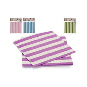 ARTE REGAL Lot de 10 serviettes en papier à rayures. Dimensions : 18 x 1