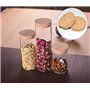 Lot de 2 bouteilles de 300 ml en verre transparent vides avec bouchon en liège - Rechargeable pour aliments secs - Bocaux de con