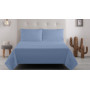 Degrees Home Premium - Parure de lit 160x200 - Drap Housse 160x200 - Drap Plat 160x200-2 taies d'oreiller 80x50, Bleu Clair