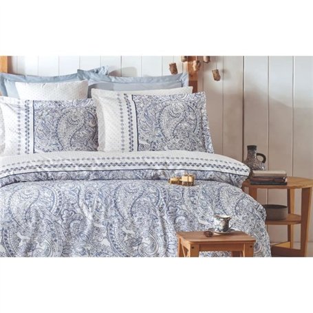 Degrees Home Premium - Parure de lit 160x200 - Drap Housse 160x200 - Drap Plat 160x200-2 taies d'oreiller 80x50, Bleu Clair