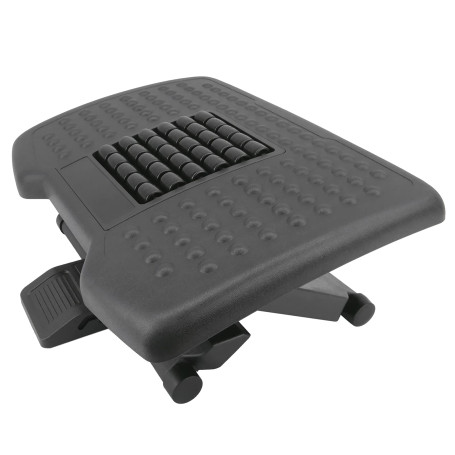 PrimeMatik - Repose-Pieds avec Plate-Forme réglable en Plastique Noir avec Effet de Massage 455 x 330 mm 3 Niveaux