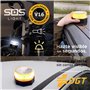 SOS LIGHT Set 2 unidades Luz de emergencia autónoma, señal v16 de preseñalización de peligro, homologada DGT V16 - en estuche - 