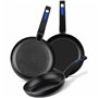 Ensemble de poêles Monix M811200 Noir Bakélite Aluminium forgé 3 Pièces