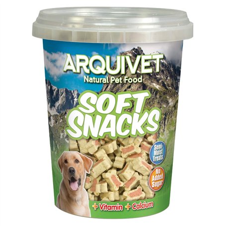 Arquivet Soft Snacks Bonbons Duo de Saumon et Riz 300 g pour Chien - Apéritifs pour Chien en Forme d'os - friandises