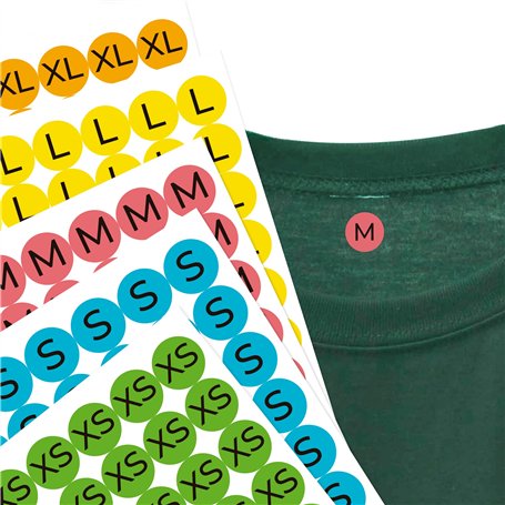 720 Étiquettes thermocollantes tailles de vêtements
