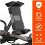 Support Telephone Moto Scooter Fixation de retroviseur en Aluminium 360° valable pour Les Telephones Portables jusqu'a Un ecran 