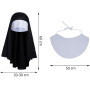 Fartoni Voile nonne pour costume de nonne fille ou femme. Accessoires pour déguisement de nonne Halloween. Chapeau de nonne terr