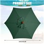 Yaqor Tissu parasol 6 baleines 3 mètres. Remplacement parasol 6 tiges 3 mètres résistant et épais. Remplacement parasol 3 m 6 ti