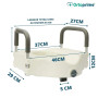 OrtoPrime Rehausseur WC Adulte avec Accoudoirs Rembourrés – Rehausseur de Toilette 12 cm – Siège WC Handicapé avec Sécurité – Re