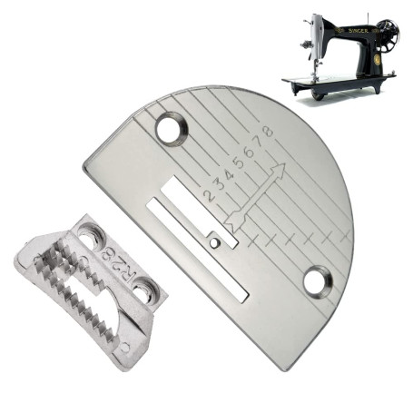 Ensemble de dents d'entraînement et plaque d'aiguilles compatible avec les machines à coudre anciennes (type noires) Singer