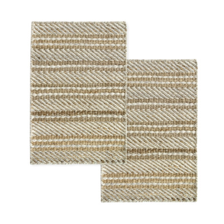 HAMID - Pack 2 Tapis en Jute de Laine Olivia 40x60cm