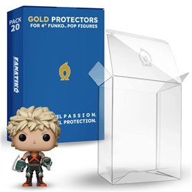 Fanatiko Lot de 20 Protecteurs GOLD pour Funko Pop 4" - Protection Pop de 0,5mm - Gardez vos Figurines en Parfait État avec la P Fanatiko Lot de 20 Protecteurs GOLD pour Funko Pop 4" - Protection Pop de 0