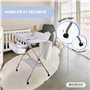 Mobiclinic®, Table à Langer, Pliable, Réglable en Hauteur, Organiseur de Couches, Roulettes 360° avec Frein, Harnais et Barrière