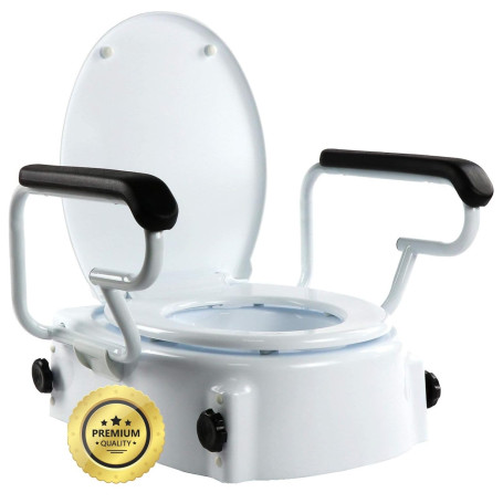 OrtoPrime Rehausseur WC Adulte avec Reposabrazos Pliables - Hauteur Réglable 5