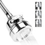 Mousseur robinet cuisine economie eau 3 modes d'ecoulement de l'eau avec extension en acier inox flexible brise jet robinet cuis