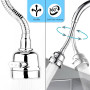 Mousseur robinet cuisine economie eau 3 modes d'ecoulement de l'eau avec extension en acier inox flexible brise jet robinet cuis