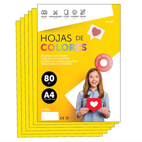 Papier A4 Couleur - Feuilles A4 80g Pour Imprimante Jet d'Encre et Laser