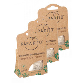 Parakito - Protection ANTIMOUSTIQUE Naturelle - Recharges Para'kito pour Bracelet et Clip - Lot de 3 x 2