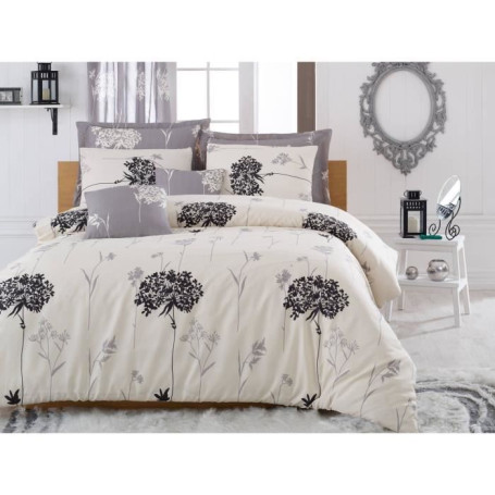 Parure de lit - 1 housse de couette 220 x 240 cm + 2 taies d'oreiller 60 x 60 cm - 65% coton