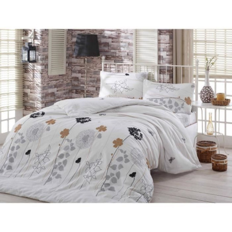 Parure de lit - 1 housse de couette 220 x 240 cm + 2 taies d'oreiller 60 x 60 cm - 65% coton