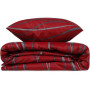 Parure de lit - 1 housse de couette 220 x 240 cm + 2 taies d'oreiller 60 x 60 cm - 65% coton, 35% polyester - Rouge