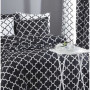 Parure de lit - 1 housse de couette 220 x 240 cm + 2 taies d'oreiller 60 x 60 cm - 100% coton renforcé - Noir