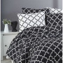 Parure de lit - 1 housse de couette 220 x 240 cm + 2 taies d'oreiller 60 x 60 cm - 100% coton renforcé - Noir