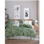 Parure de lit - 1 housse de couette 220 x 240 cm + 2 taies d'oreiller 60 x 60 cm - 100% coton renforcé - Vert