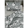 Parure de lit - 1 housse de couette 220 x 240 cm + 2 taies d'oreiller 60 x 60 cm - 65% coton, 35% polyester - Gris