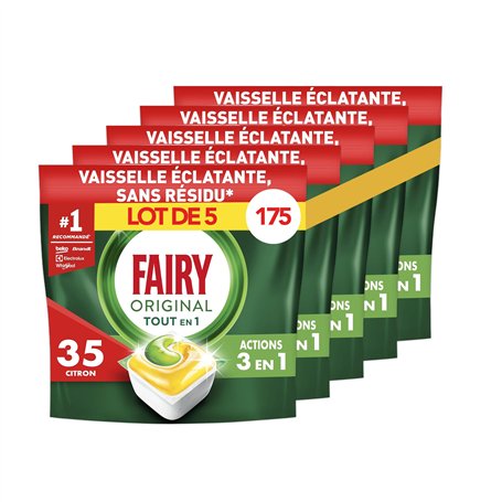 Fairy Original Tablettes Lave-Vaisselle Tout En 1 Citron