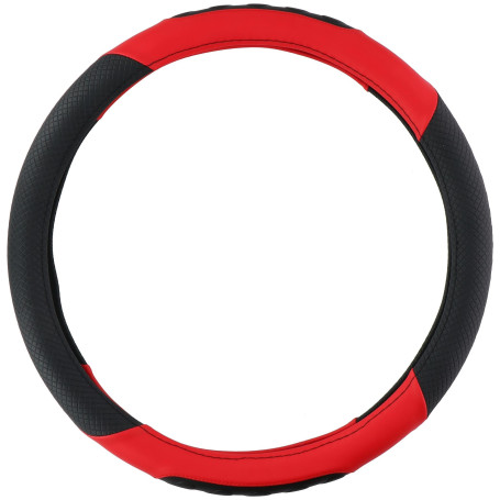 All Ride Housse de Volant de Camion - Guidon avec diamètre 44-46 cm - Caoutchouc - Texture antidérapante - Noir/Rouge
