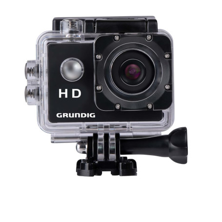 Grundig Camera Vlog - Caméra Sport 720P - Action Cam Résistant à l'eau - Caméra Embarquée - Angle de Vue 100° - Noir