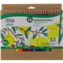 crayons de couleurs pour aquarelle Titan Arts Multicouleur 24 Pièces