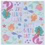 Folat 23928 Décoration d'anniversaire Bleue avec paillettes Irisé-Serviettes-Mermaid Magic-33 x 33 cm-20 pièces-Vaisselle Sirène