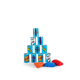 BS Toys Chamboule Tout - Jouets D'Extérieur À Partir De 3 Ans - Jeux Pour Enfants Avec 10 Boîtes De Conserve Bleues Et 3 Sacs À  BS Toys Chamboule Tout - Jouets D'Extérieur À Partir De 3 Ans - Jeux Pour Enfants Avec 10 Boîtes De Conserve Bleues Et 3 Sacs À