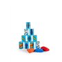 BS Toys Chamboule Tout - Jouets D'Extérieur À Partir De 3 Ans - Jeux Pour Enfants Avec 10 Boîtes De Conserve Bleues Et 3 Sacs À