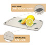 Exitoso Planches à découper en Paille de Blé Beiges - Planche à decouper Cuisine Légere - Poignée Facile à Saisir & Rainure de J