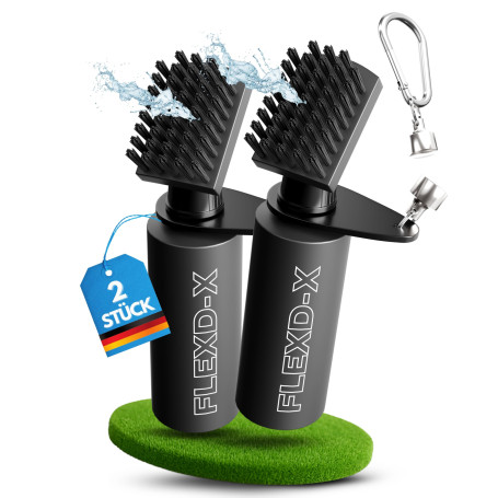 FLEXD-X Lot de 2 brosses de golf de qualité supérieure avec eau - Brosse pour club de golf - Réservoir de 118 ml - Nettoyant par