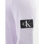 Calvin Klein Jeans T-Shirt Manches Longues Homme Badge Waffle Basique, Violet (Pastel Lilac), S