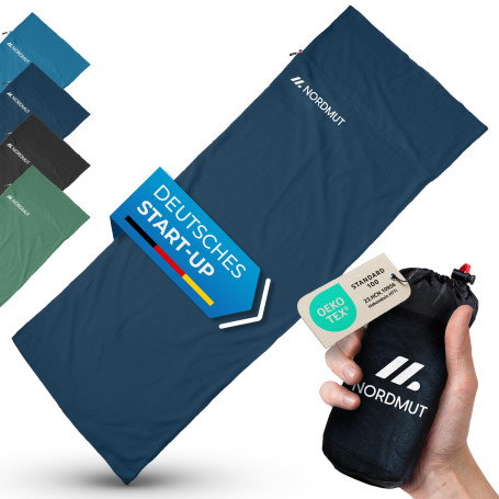 NORDMUT® Sac de couchage en microfibre ultra léger - Sac de couchage d'été - Petit encombrement et respirant - Sac de couchage f