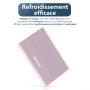 Switss Boîtier Externe pour Disque Dur SATA HDD 7/9.5 mm et SSD 2,5 Pouces (Rose) - USB-C/USB-A - 6 Go/s USB 3.1 gen 2 - Boitier
