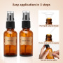 6 Flacons Spray Vides 30ml en Verre Ambré avec Entonnoirs Pipettes et Étiquettes – Bouteilles Pulvérisateurs Rechargeables pour 