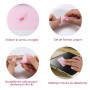 Lingettes Ongles, 630 Pièces Cotons Secs Non Pelucheux pour Soin des Ongles, Idéales pour Manucure et Pédicure, Rose