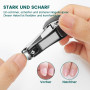 Elalove Lot de 2 Coupe Ongles, Pince à Ongles et Ciseaux à Ongles Pieds en Acier Inoxydable avec Design Ergonomique et Anti-écla