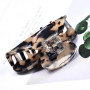 Lot de 3 pinces à cheveux résistantes - Plastique noir et léopard - Barrettes griffes pour femmes 7cmx4cm