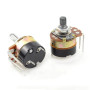 PENGLIN Lot de 5 potentiomètres rotatifs WH138 10 K Ohm avec interrupteur, 5 boutons en alliage noir