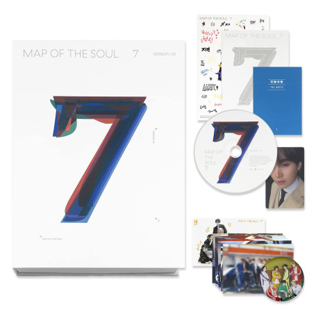BTS Album - MAP OF SOUL : 7 [ 3 ver. ] Package + Photo Book + Lyric Book + CD + Mini Book + Photo Card + PostCard + Sticker + Co