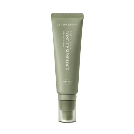[VILLAGE 11 FACTORY] DAILY MINERAL TONE-UP SUNBLOCK SPF 50+ PA++++ (50ml) Soin coréen - Crème solaire minérale - Protège des UV